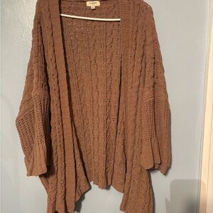 Umgee Brown Chunky Knit Cardigan Sweater